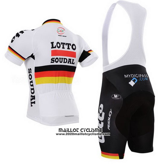 2015 Maillot Ciclismo Lotto Soudal Champion Allemagne Manches Courtes et Cuissard